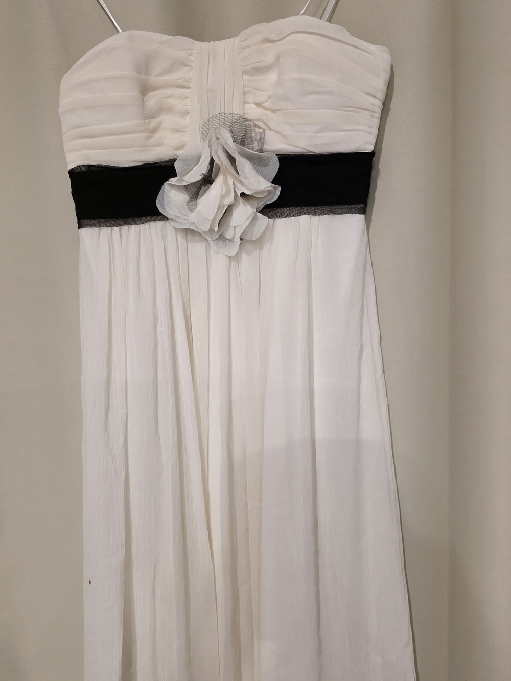 Max & Cleo Ivory Dress with Black Label Detail